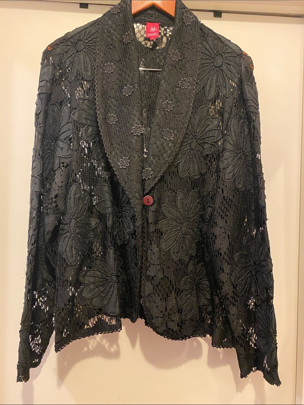 Black Floral Lace Blazer - Women's Statement Jacket